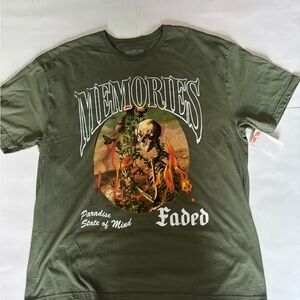 Mens Paradise Lost Memories T-shirt - Olive Green Color- Size 2XL - Short Sleeve